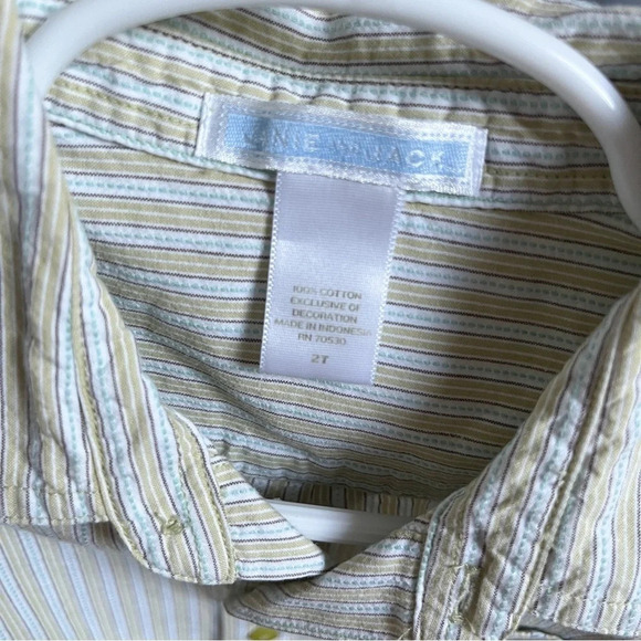 Janie and Jack Boys 100% Cotton Button Down Long Sleeve Shirt 2T Vertical Stripe - Picture 6 of 6